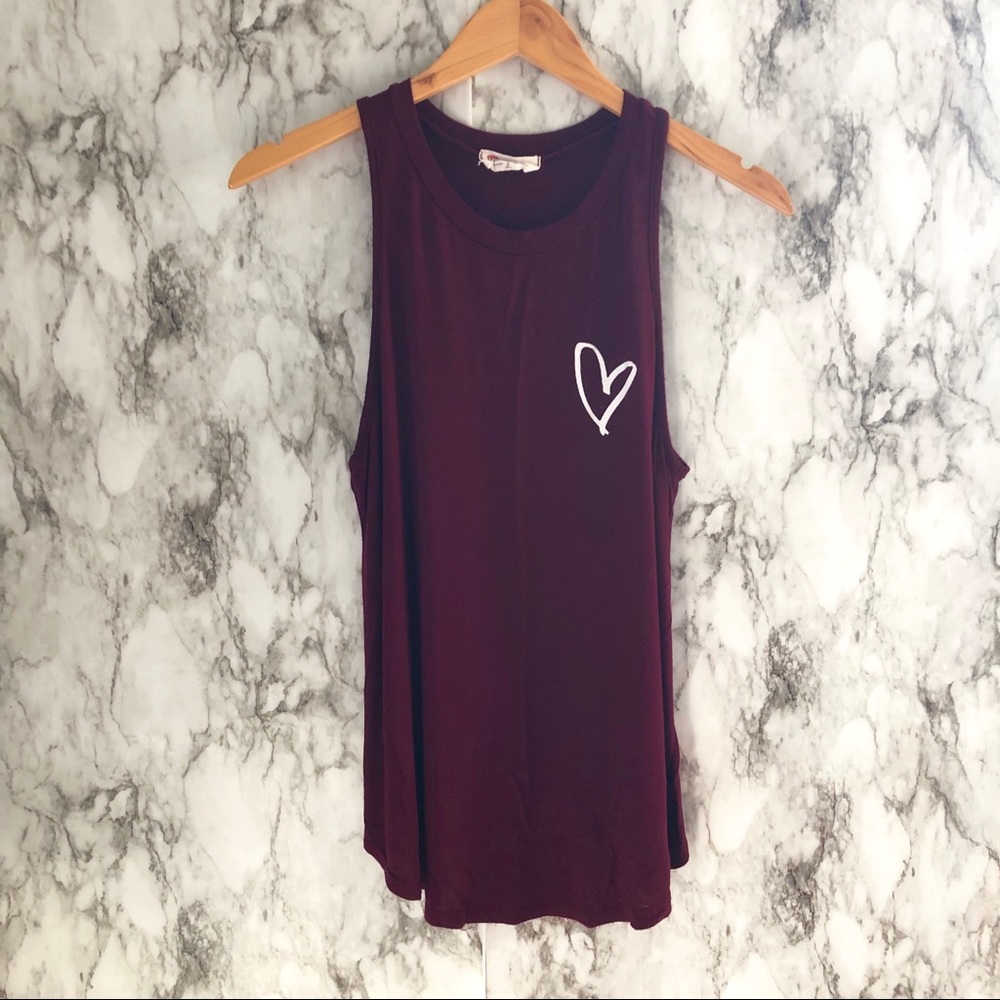 French Pastry Burgundy Blouse/Tank Top Size Small
